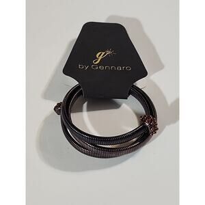G by Gennaro Wrap Bracelet Stretch Layered Orange Rhinestones